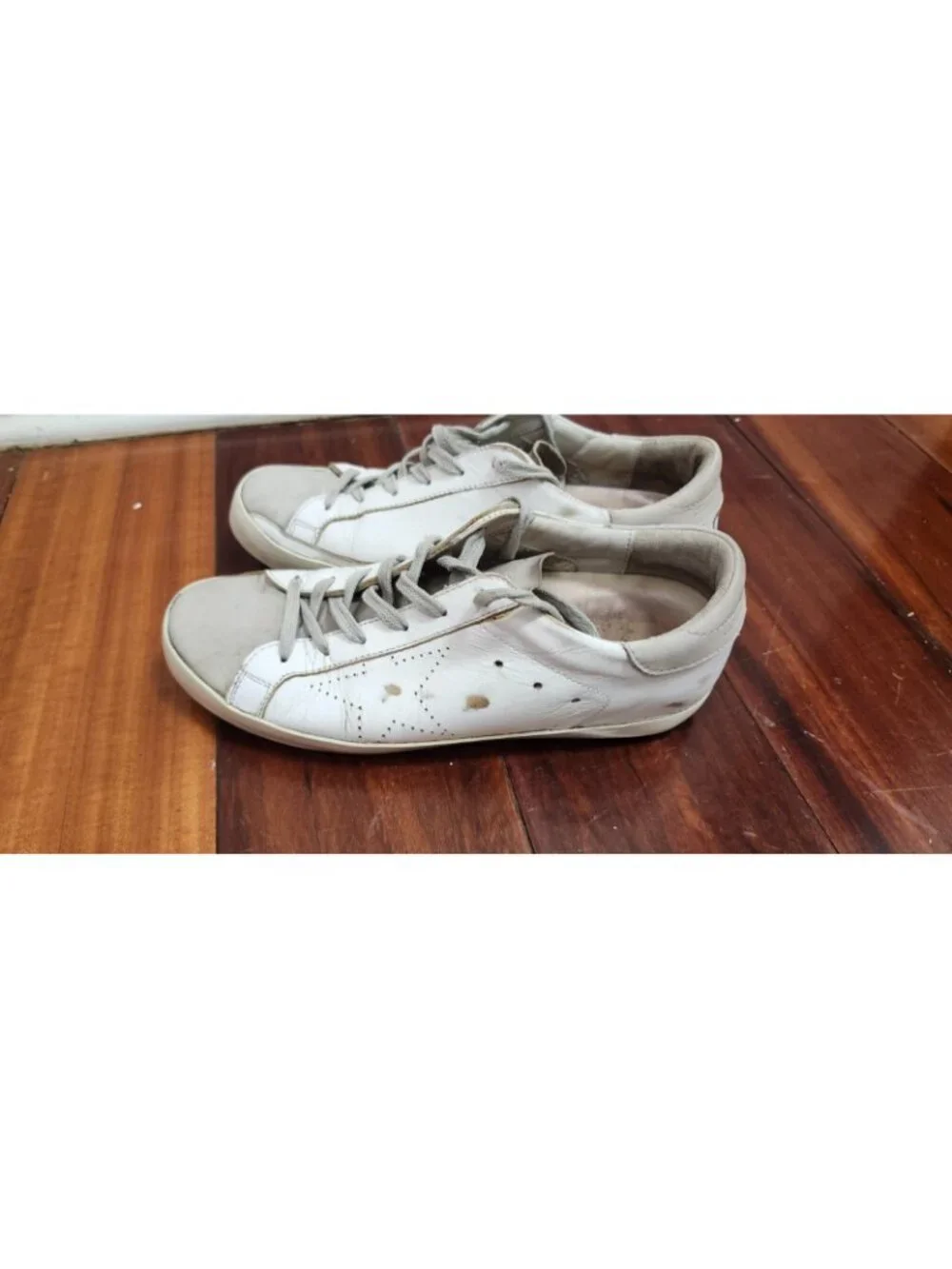Golden Goose Superstar White Leather Low Top Sneakers EU 39 US 8.5 Made in Italy